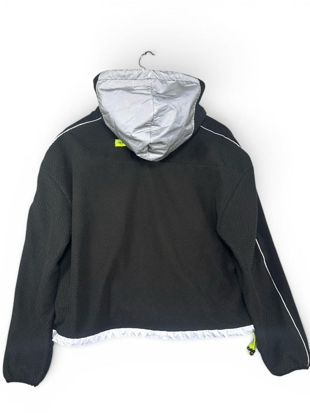 Puma x Helly Hansen Hoodie Women's M Black Cropped Reflective Tech Polar Fleece - Picture 2 of 14